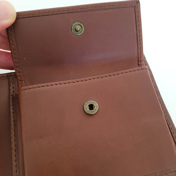 Hunting World Designer Olive Green Brown Trim Wallet Italian Cow Leather Quality - Picture 6 of 12